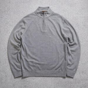 Robert Talbott Carmel Quarter Zip Shirt Mens Large Luxury Casual Pullover Knit